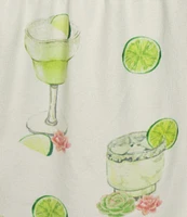 PJ Salvage Butter Jersey Margarita Print Drawstring Tie Coordinating Sleep Shorts