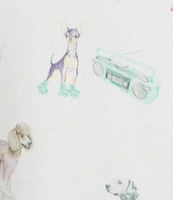 PJ Salvage Disco Dogs Sleeveless Scoop Neck Peachy Knit Coordinating Sleep Top