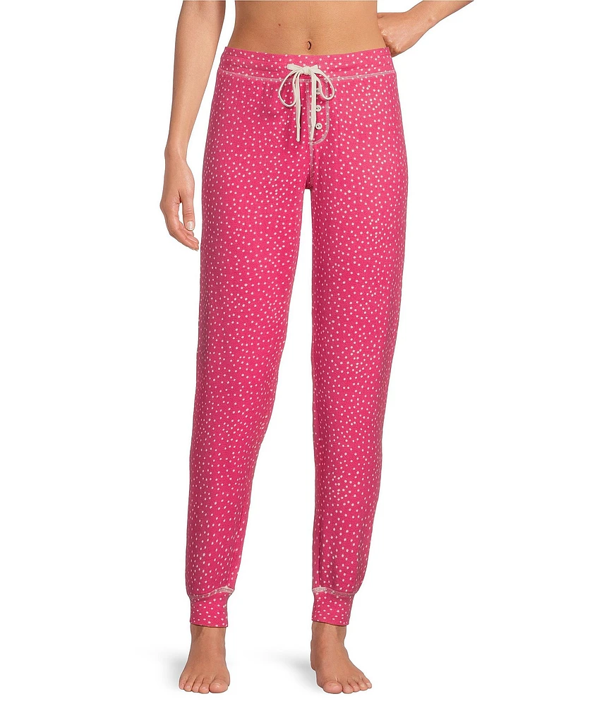 Pj Salvage Dotted Butter Jersey Coordinating Sleep Jogger