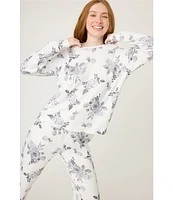 PJ Salvage Feeling Loved Floral Peachy Knit Coordinating Sleep Jogger