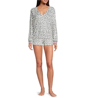 PJ Salvage Leopard Print Peachy Knit Coordinating Sleep Shorts