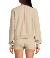 PJ Salvage Long Sleeve Crew Neck Brushed Terry Mama Coordinating Sleep Top