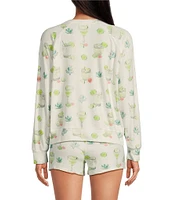 PJ Salvage Long Sleeve Crew Neck Butter Jersey Margarita Print Coordinating Sleep Top