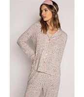 PJ Salvage Modal Basic Leopard Print Notch Collar Pajama Set