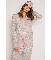 PJ Salvage Modal Basic Leopard Print Notch Collar Pajama Set