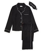 PJ Salvage Modal Basic Solid Notch Collar Pajama Set