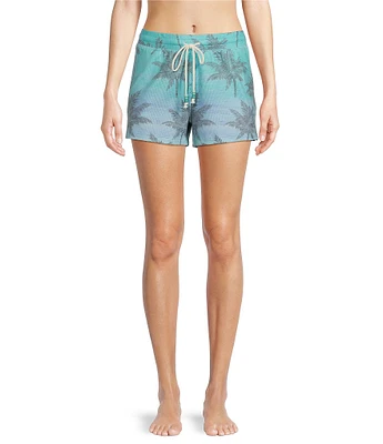 PJ Salvage Peachy Knit Palm Ombre Print Coordinating Sleep Shorts