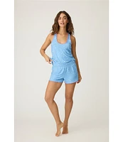 PJ Salvage Star Print Peachy Knit Coordinating Sleep Short