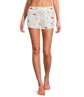 PJ Salvage Western Peachy Knit Waffle Drawstring Tie Coordinating Sleep Short