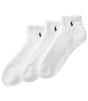 Polo Ralph Lauren Big & Tall Cushioned Quarter-Top Casual Socks 3-Pack