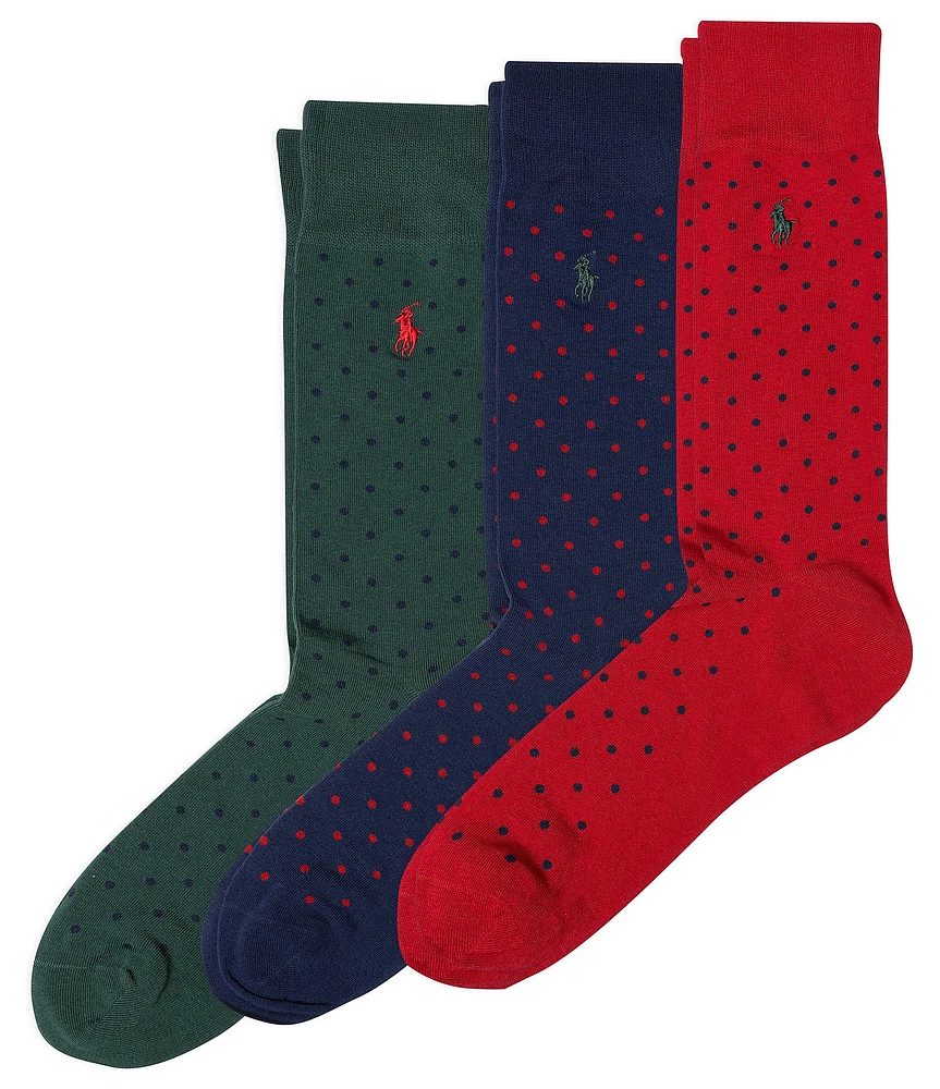 Polo Ralph Lauren Classic Dot Dress Socks 3-Pack