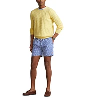 Polo Ralph Lauren 5.75#double; Inseam Traveler Classic Gingham Swim Trunks