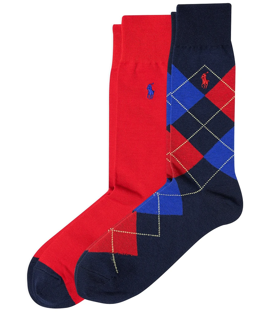 Polo Ralph Lauren Argyle Crew Socks 2-Pack