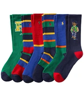 Polo Ralph Lauren Assorted Polo Bear Crew Socks 6-Pack