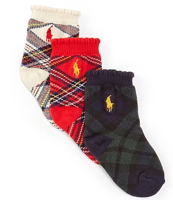 Polo Ralph Lauren Baby Girls 6-24 Months Holiday Plaid Socks 3-Pack