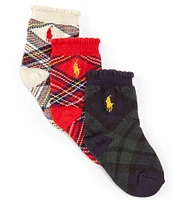 Polo Ralph Lauren Baby Girls 6-24 Months Holiday Plaid Socks 3-Pack