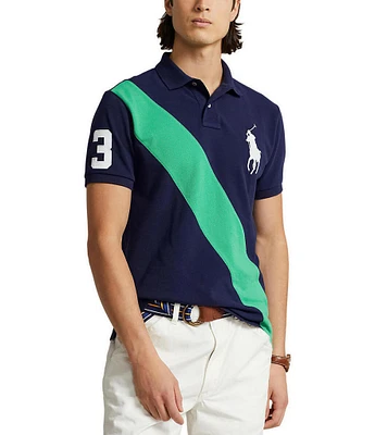 Polo Ralph Lauren Big & Tall Big Pony Mesh Diagonal Stripe Short Sleeve Polo Shirt