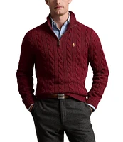 Polo Ralph Lauren Big & Tall Cable Knit Cotton Quarter-Zip Sweater