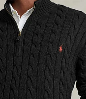 Polo Ralph Lauren Big & Tall Cable Knit Cotton Quarter-Zip Sweater