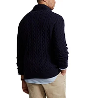 Polo Ralph Lauren Big & Tall Cable Knit Cotton Quarter-Zip Sweater