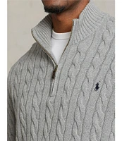 Polo Ralph Lauren Big & Tall Cable Knit Cotton Quarter-Zip Sweater