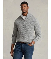 Polo Ralph Lauren Big & Tall Cable Knit Cotton Quarter-Zip Sweater