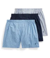 Polo Ralph Lauren Big & Tall Classic-Fit Cotton Woven Assorted Boxers 3-Pack