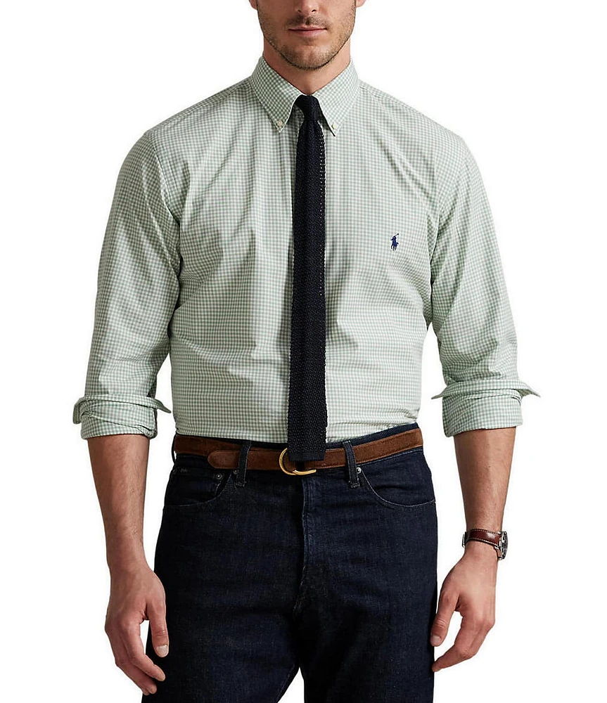 Polo Ralph Lauren Big & Tall Classic Fit Gingham Stretch Poplin Long Sleeve Woven Shirt