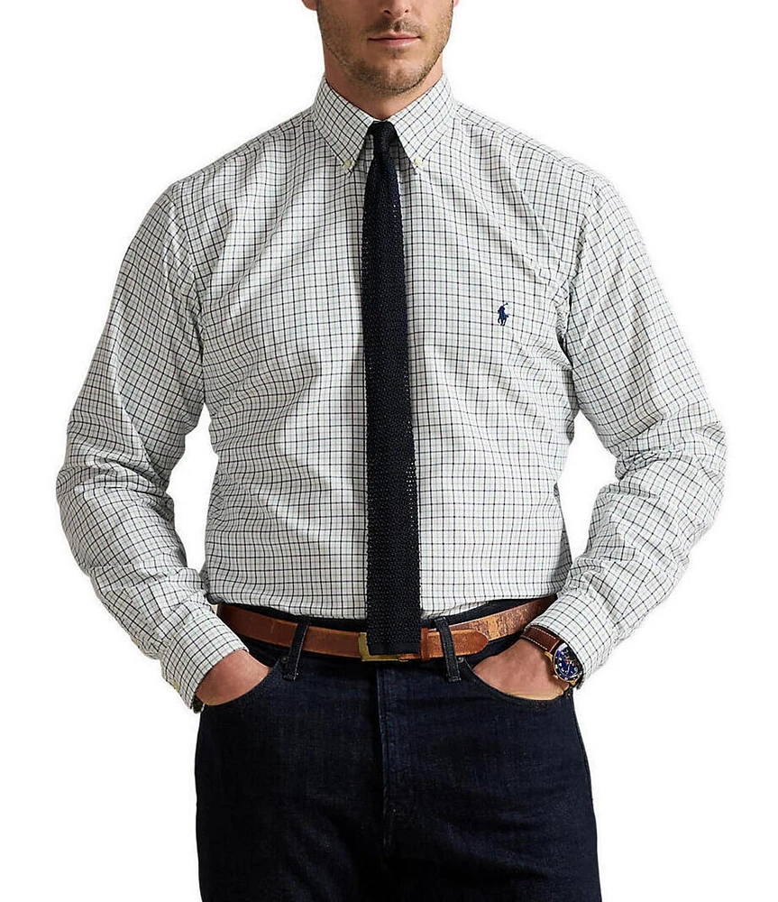 Polo Ralph Lauren Big & Tall Classic Fit Performance Stretch Plaid Check Oxford Long Sleeve Woven Shirt