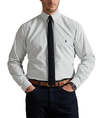 Polo Ralph Lauren Big & Tall Classic Fit Performance Stretch Plaid Check Oxford Long Sleeve Woven Shirt