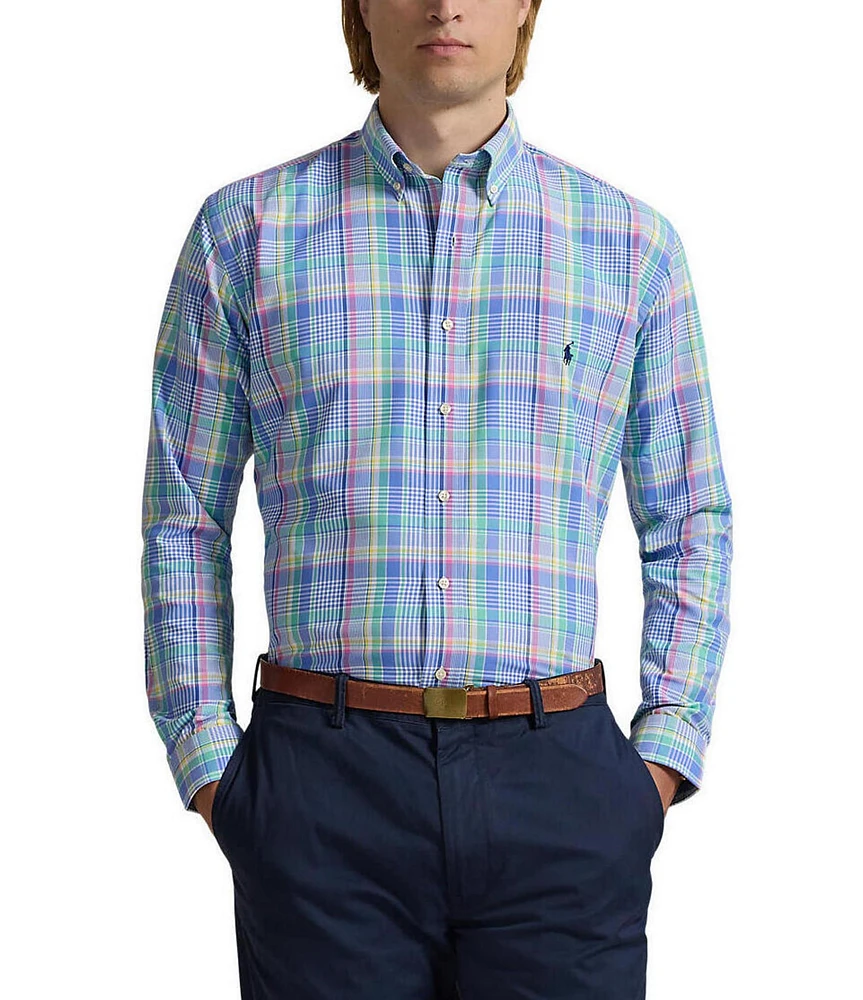 Polo Ralph Lauren Big & Tall Classic Fit Performance Stretch Oxford Medium Plaid Long Sleeve Woven Shirt