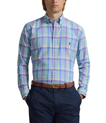 Polo Ralph Lauren Big & Tall Classic Fit Performance Stretch Oxford Medium Plaid Long Sleeve Woven Shirt