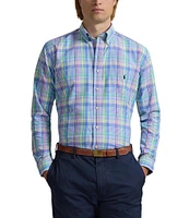 Polo Ralph Lauren Big & Tall Classic Fit Performance Stretch Oxford Medium Plaid Long Sleeve Woven Shirt