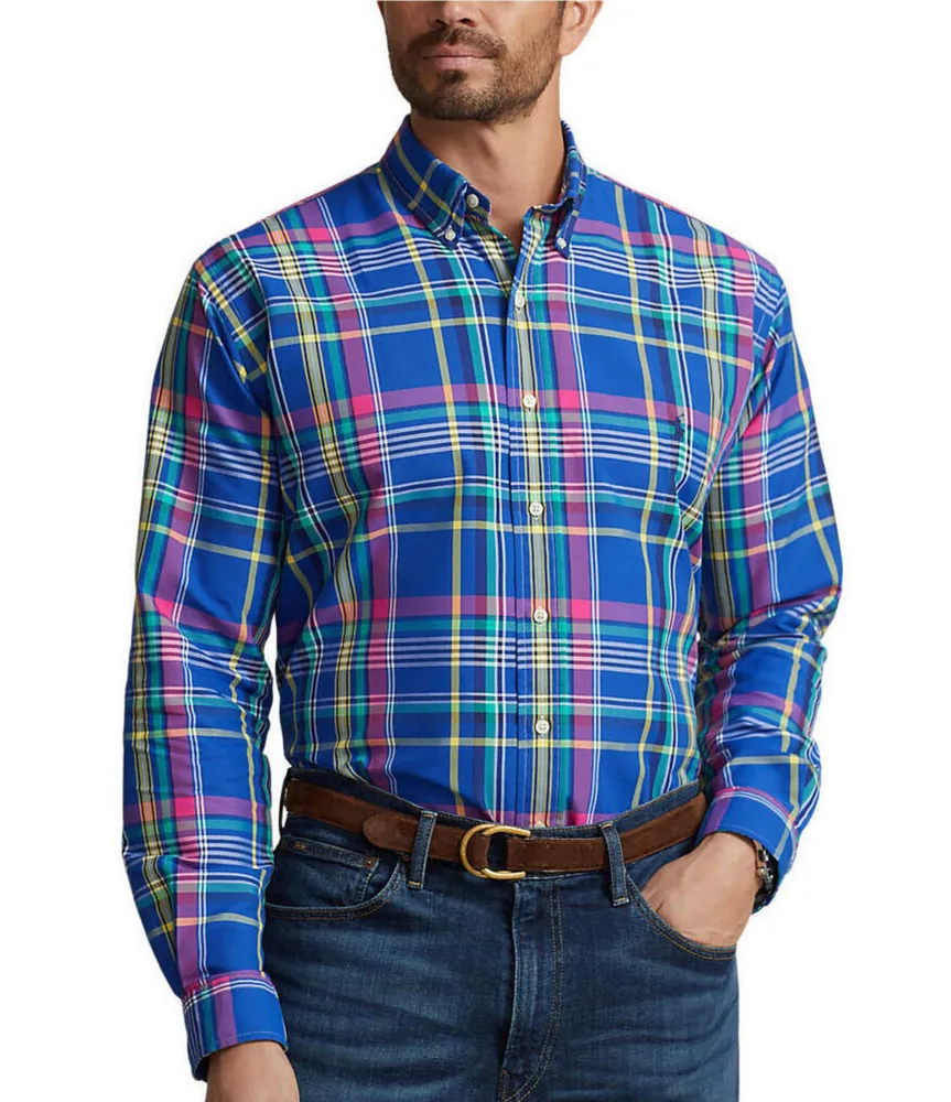 Polo Ralph Lauren Big & Tall Classic-Fit Performance Stretch Plaid Oxford Long  Sleeve Woven Shirt | The Shops at Willow Bend