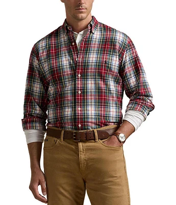 Polo Ralph Lauren Big & Tall Classic-Fit Plaid Brushed Oxford Long Sleeve Woven Shirt