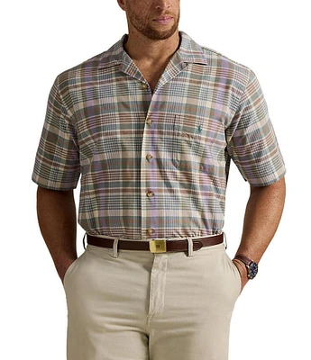 Polo Ralph Lauren Big & Tall Classic Fit Plaid Oxford Short Sleeve Woven Camp Shirt