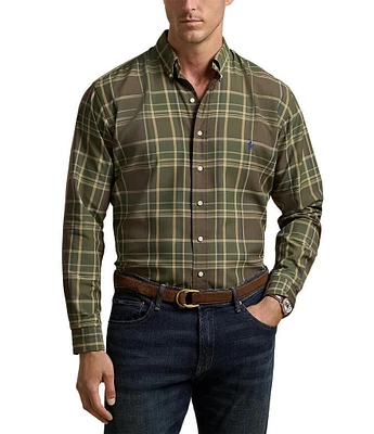 Polo Ralph Lauren Big & Tall Classic Fit Plaid Performance Stretch Long Sleeve Woven Shirt