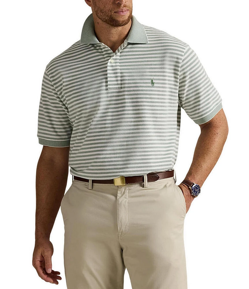 Polo Ralph Lauren Big & Tall Classic Fit Striped Oxford Mesh Short Sleeve Polo Shirt