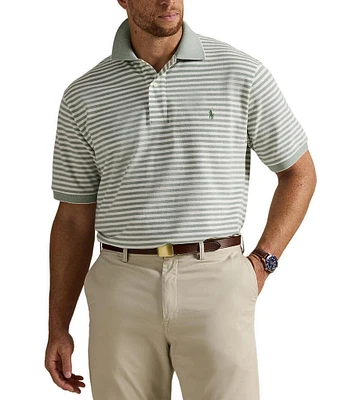 Polo Ralph Lauren Big & Tall Classic Fit Striped Oxford Mesh Short Sleeve Polo Shirt
