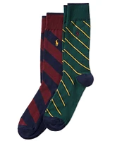 Polo Ralph Lauren Big & Tall Diagonal Striped Slack Socks 2-Pack