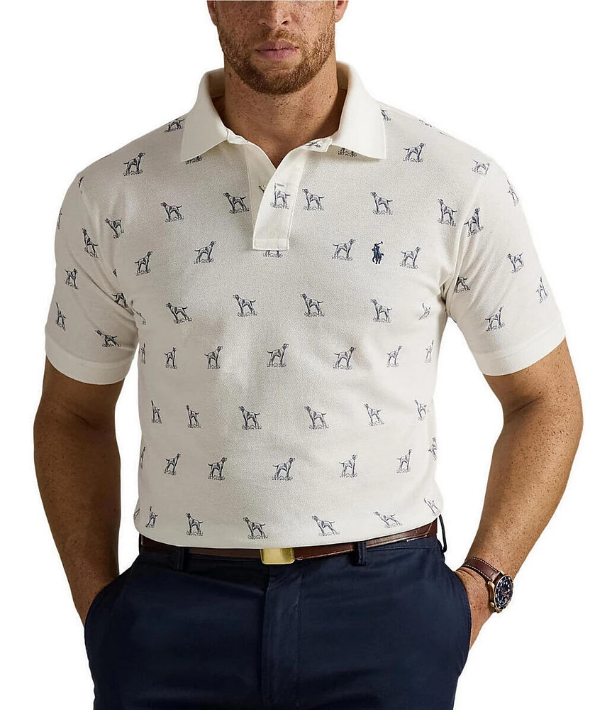 Polo Ralph Lauren Big & Tall Dog Print Mesh Short Sleeve Polo Shirt