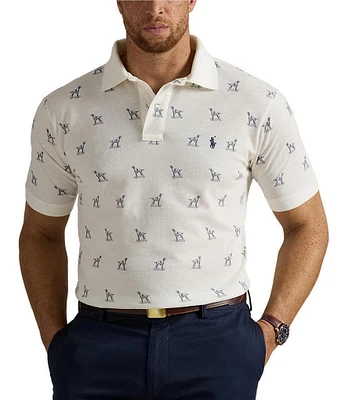 Polo Ralph Lauren Big & Tall Dog Print Mesh Short Sleeve Polo Shirt
