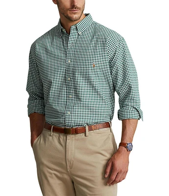 Polo Ralph Lauren Big & Tall Gingham Oxford Long Sleeve Woven Shirt