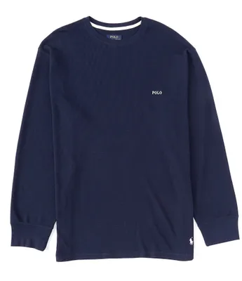 Polo Ralph Lauren Big & Tall Long-Sleeve Waffle-Knit Sleep Shirt