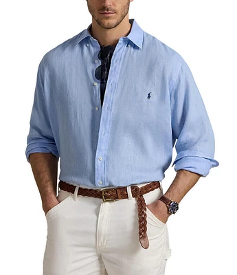 Polo Ralph Lauren Big & Tall Piece Dye Linen Long Sleeve Woven Shirt
