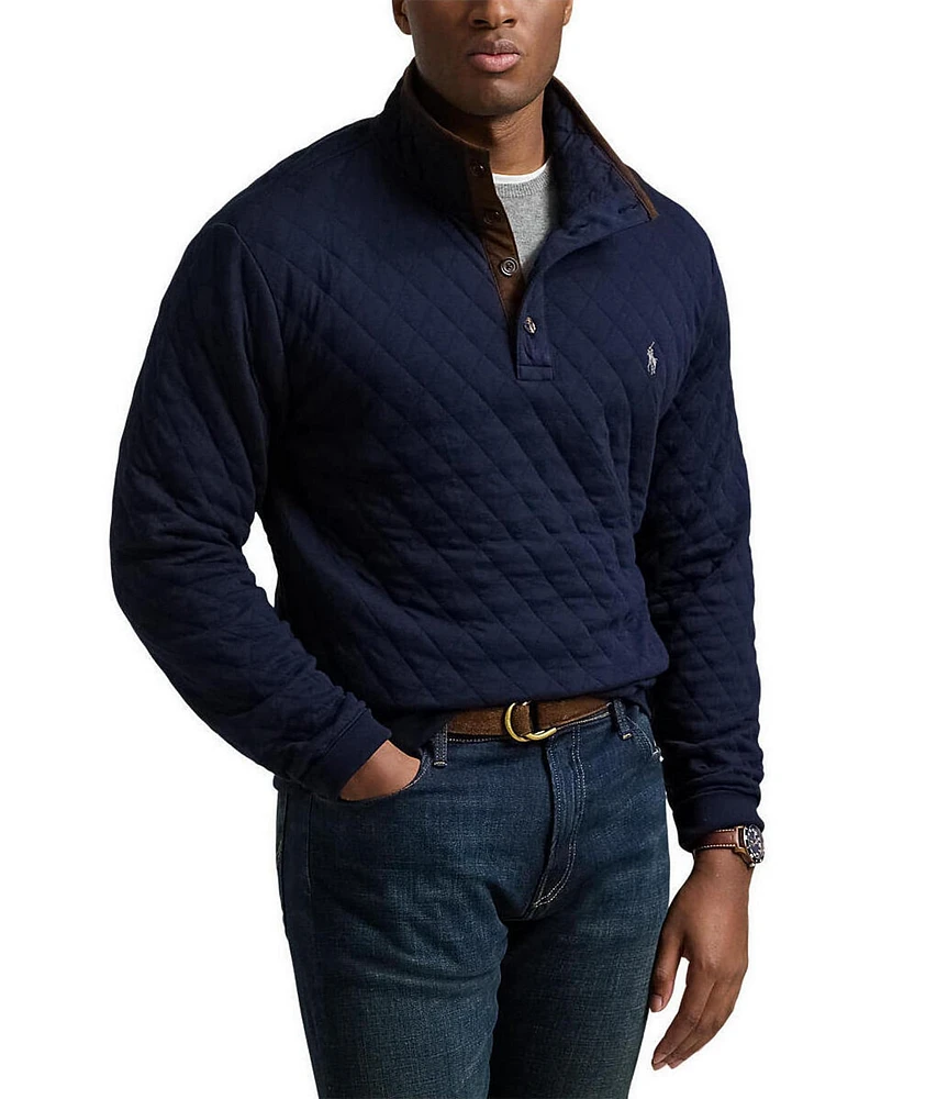 Polo Ralph Lauren Big & Tall Quilted Long Sleeve Double-Knit Jersey Pullover