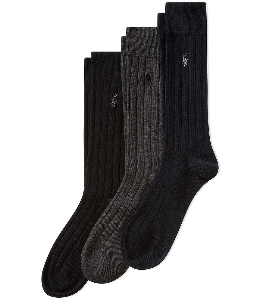 Polo Ralph Lauren Big & Tall Ribbed Slack Socks 3-Pack