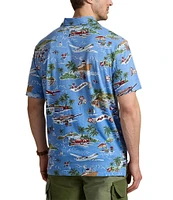 Polo Ralph Lauren Big & Tall Summer Holiday Bear Linen-Blend Short Sleeve Polo Shirt
