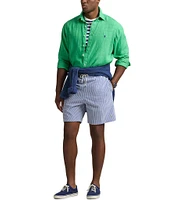 Polo Ralph Lauren Big & Tall Traveler Seersucker Stripe 6.5#double; Inseam and 7.5#double; Inseam Swim Trunks