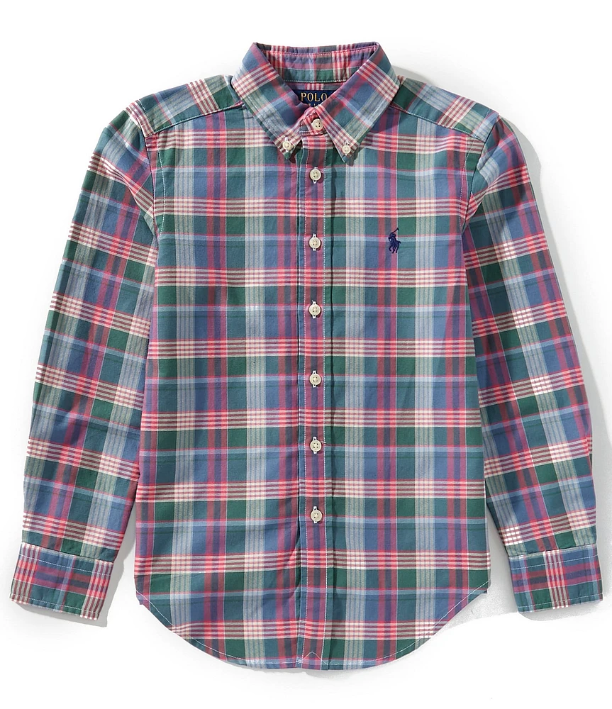 Polo Ralph Lauren Big Boys 8-20 Long-Sleeve Plaid Oxford Shirt